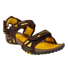 Vostro Brown Yellow Sandal Grip for Men - VSD0045